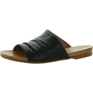 Miz Mooz Black Sandals with Pleated Leather Design